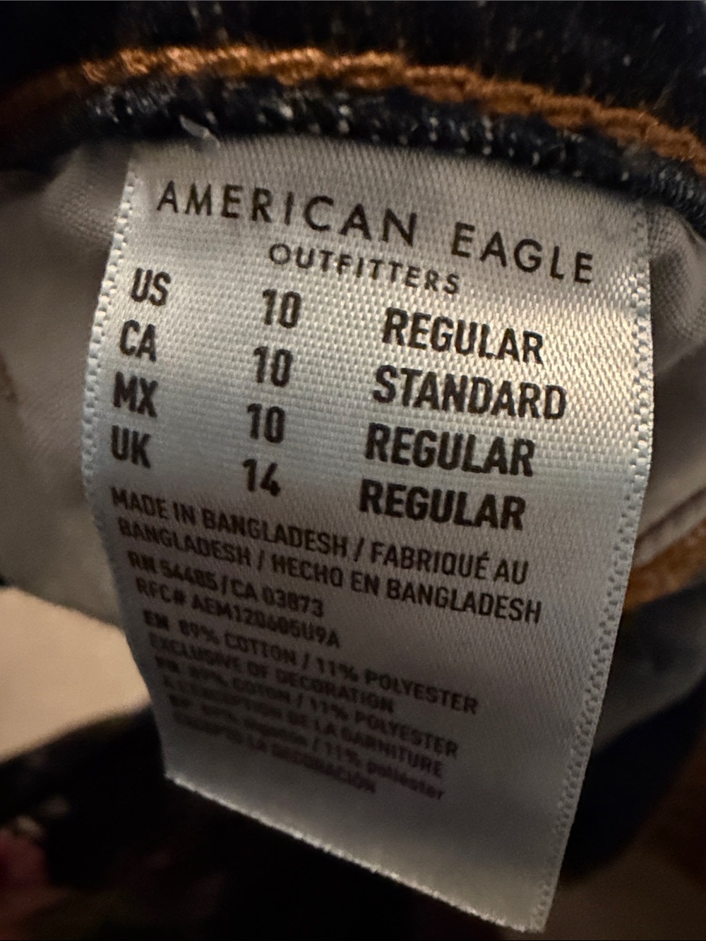 American Eagle Outfitters Dark Blue Stretch Jeans - Picture 4 of 4